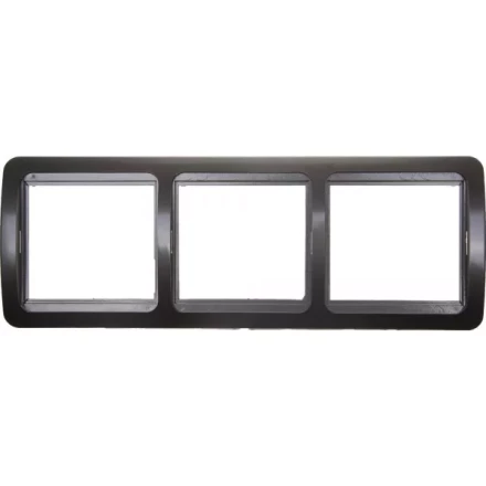 Панель СВЕТОЗАР &quot;ГАММА&quot; накладная, вертикальная, цвет темно-серый металлик, 3 гнезда SV-54149-DM купить в Ижевске