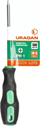 Отвертка URAGAN c двухкомпонентной рукояткой, PH1 x 100мм 25076-1-10_z01 купить в Ижевске
