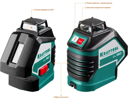 Нивелиры лазерные LL-360, 360 град, 20/70м, IP54 34645-2 купить в Ижевске