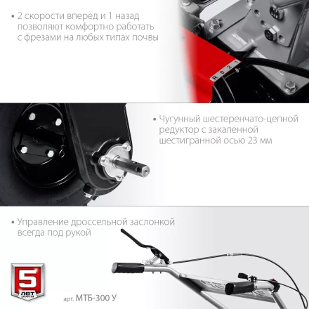 ЗУБР увеличенные колеса, 7 л.с., мотоблок (МТБ-300 У) купить в Ижевске