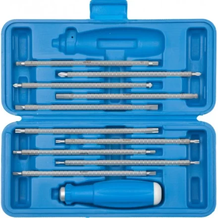 Набор ЗУБР: Отвертка с 2сторонними стержнями, пластик бокс, хромомолибденовая сталь, 11 предметов, 175мм 25427-H11 купить в Ижевске
