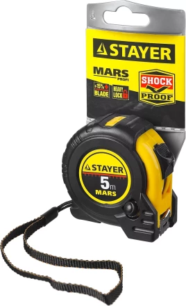Рулетка STAYER "PROFI" "MARS", обрезиненный корпус, 5мх19мм 34131-05 купить в Ижевске