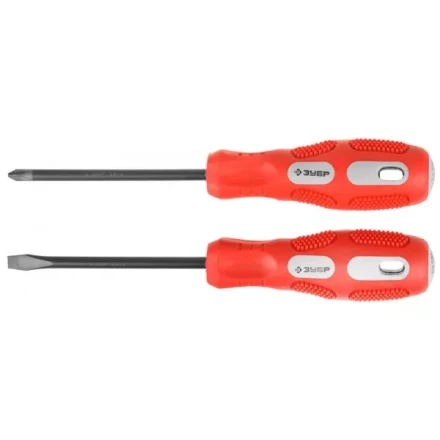Набор отверток ЗУБР &quot;МАСТЕР&quot;, хром-ванадиевая сталь, эргономичная трехкомпонентная рукоятка, 2шт 25235-H2 купить в Ижевске