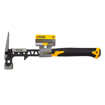 Молоток строительный 450 г, цельнокованый,боек с магнитом, двухкомп. обрезин. рук-ка Denzel 10468 купить в Ижевске