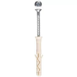 Дюбель-гвоздь ЗУБР "ПРОФЕССИОНАЛ" нейлоновый, потайный бортик, 6 x 60 мм, 100 шт 4-301375-06-060