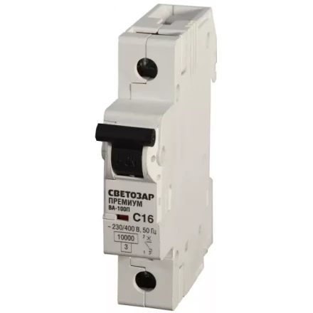 Выключатель автоматический СВЕТОЗАР &quot;ПРЕМИУМ&quot; 1-полюсный, 63 A, &quot;C&quot;, откл. сп. 10 кА, 230 / 400 В SV-49031-63-C купить в Ижевске