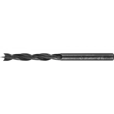 ЗУБР. Сверло спиральное по дереву с М-образной заточкой, сталь 65Г, 6х90мм 29421-090-06 купить в Ижевске