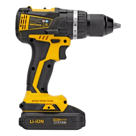 Дрель-шуруповерт аккумуляторная ударная бесщет Denzel CIDB-IB-18-02 26130, Li-Ion, 18 В, 2 акк. купить в Ижевске