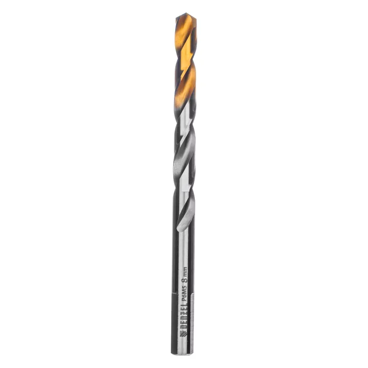 Сверло спиральное по металлу Denzel 8 x 117 мм, Р6М5, Golden Tip, 718239 купить в Ижевске