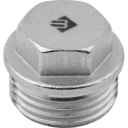 Заглушка ЗУБР &quot;ЭКСПЕРТ&quot;, никелированная латунь, 6-ти гранная головка, внутренняя резьба, 1/2&quot; 51297-1/2 купить в Ижевске