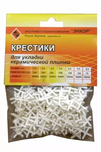 Крестики для кафеля 2,0 мм 200 штук блистер Энкор 69891 купить в Ижевске