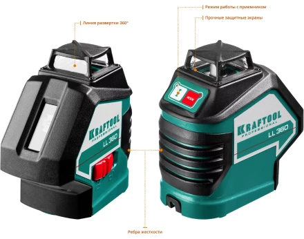 Нивелиры лазерные LL-360, 360 град, 20/70м, IP54 34645-3 купить в Ижевске