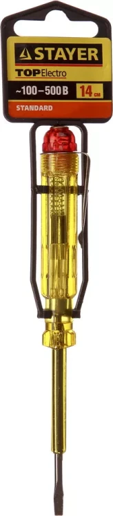 Пробник STAYER "STANDARD" электрический, 100-500В, 140мм, этикетка-флажок 2571-14_z01 купить в Ижевске