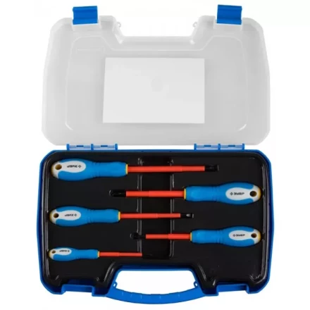 ЗУБР. Набор: Отвертки диэлектрические, 2-комп. рукоятка, до 1000 В, хромованадиевая сталь, 5 предметов 25263-H5 купить в Ижевске