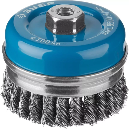 ЗУБР &quot;ПРОФЕССИОНАЛ&quot;. Щетка чашечная усиленная для УШМ, плетеные пучки стальной проволоки 0,5мм, 100ммхМ14 3527-100_z02 купить в Ижевске