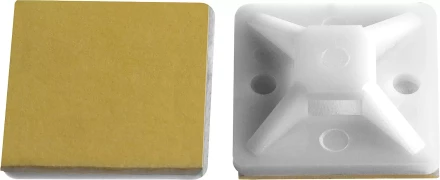 ЗУБР ПХС, 25 x 25 мм, нейлон, 100 шт, белая, самоклеющаяся площадка под хомут-стяжку (30915-25) купить в Ижевске