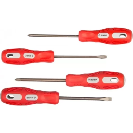 Набор отверток ЗУБР &quot;МАСТЕР&quot;, хром-ванадиевая сталь, эргономичная трехкомпонентная рукоятка, 4шт 25235-H4 купить в Ижевске