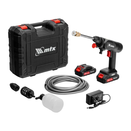 Моечная машина высокого давления аккумуляторная А-21-02, 40 бар, 4 л/мин, Li-ion 21 В, 2 акк.// MTX купить в Ижевске