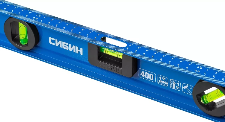 Уровень СИБИН двутавровый, 3 ампулы, измерительная линейка, 40см 34607-040 купить в Ижевске