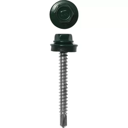 Саморезы ЗУБР окраш., RAL 6005 зелен. насыщен., для крепл. кров. матер. к дерев. обреш., 4.8x60мм, 200шт 4-300315-48-060-6005 купить в Ижевске