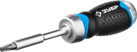 Набор ЗУБР &quot;ПРОФЕССИОНАЛ&quot;: Отвертка реверсив с двухкомп рукоят, насадки, CrMo, рукоят с отсеком для хранения бит, 24 предмета 25353-H24 купить в Ижевске