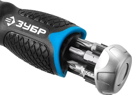 Набор ЗУБР &quot;ПРОФЕССИОНАЛ&quot;: Отвертка реверсив с двухкомп рукоят, насадки, CrMo, рукоят с отсеком для хранения бит, 24 предмета 25353-H24 купить в Ижевске