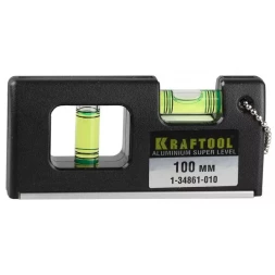 Уровень KRAFTOOL "PRO" "МИНИ" с магнитом, 2 ампулы, 100мм 1-34861-010