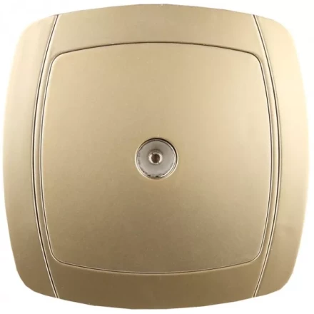 Розетка СВЕТОЗАР "АКЦЕНТ" телевизионная одинарная в сборе, цвет золотой металлик SV-54215-GM купить в Ижевске