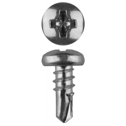 Саморезы ЗУБР &quot;МАСТЕР&quot; со сверлом оцинкованные, для крепления лист. металла до 2 мм, полусферич. головка, 3.5x9.5мм, 50шт 300176-35-09 купить в Ижевске