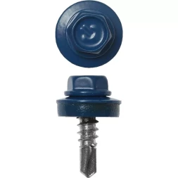 Саморезы ЗУБР "ПРОФЕССИОНАЛ" окраш., RAL 5005 синий насыщен., для крепл. кров. матер. к металл. констр., 5.5x25мм, 420шт 4-300315-55-025-5005