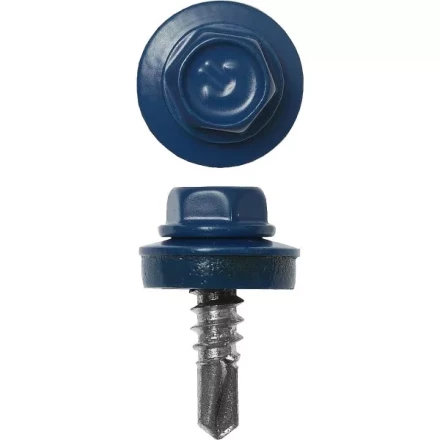 Саморезы ЗУБР &quot;ПРОФЕССИОНАЛ&quot; окраш., RAL 5005 синий насыщен., для крепл. кров. матер. к металл. констр., 5.5x25мм, 420шт 4-300315-55-025-5005 купить в Ижевске