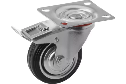 Колесо поворотное резина SCb 97 85 мм с тормозом (F) 1046153 купить в Ижевске