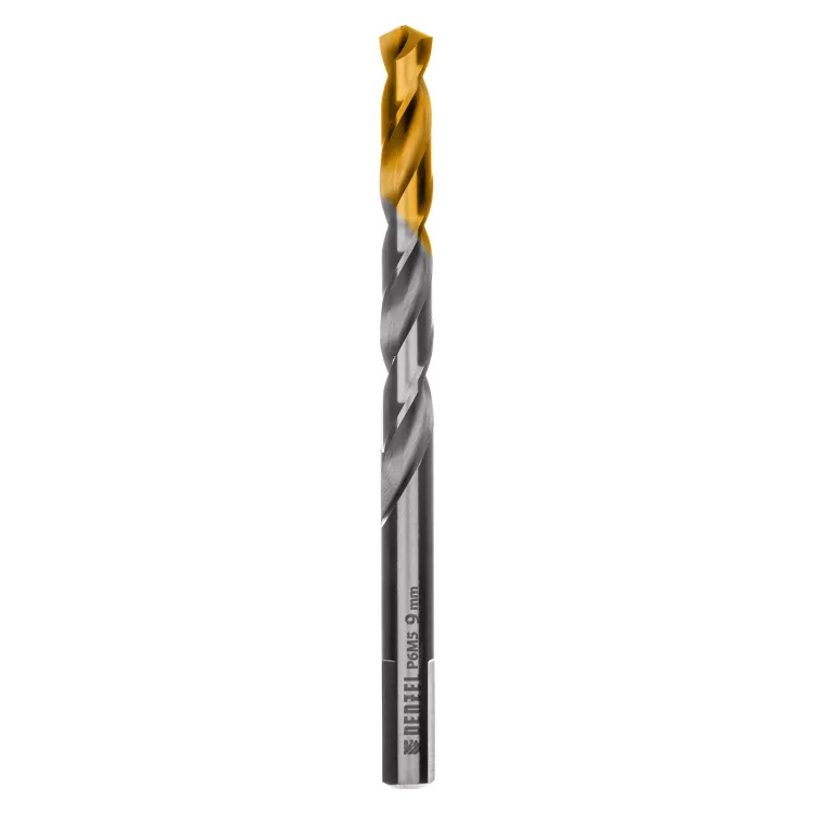 Сверло спиральное по металлу Denzel, 9 x 125 мм, Р6М5, Golden Tip, 718241 купить в Ижевске