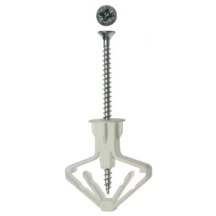 Дюбель ЗУБР &quot;МАСТЕР&quot; полипропиленовый, тип &quot;Бабочка&quot;, для пустотелых конструкций, с оцинкованным саморезом, 10 х 50 мм, 4 шт 4-301326 купить в Ижевске