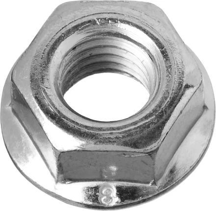 Гайка DIN 6923 с фланцем, M8, 6 шт, кл. пр. 8, оцинкованная, ЗУБР 303636-08 купить в Ижевске