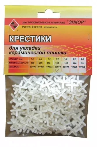 Крестики для кафеля 3,0 мм 150 штук блистер Энкор 69893 купить в Ижевске