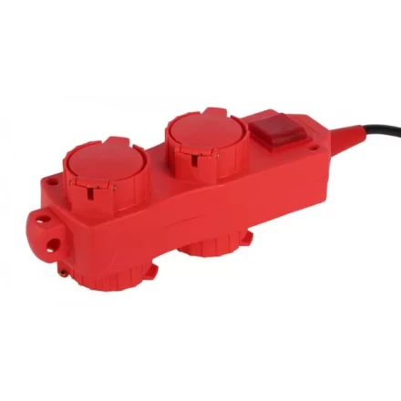 Удлинитель СВЕТОЗАР электрический с заземлением, выключатель, евро, 4 (2х2) гнезда, с крышками, 3м SV-55017-3 купить в Ижевске