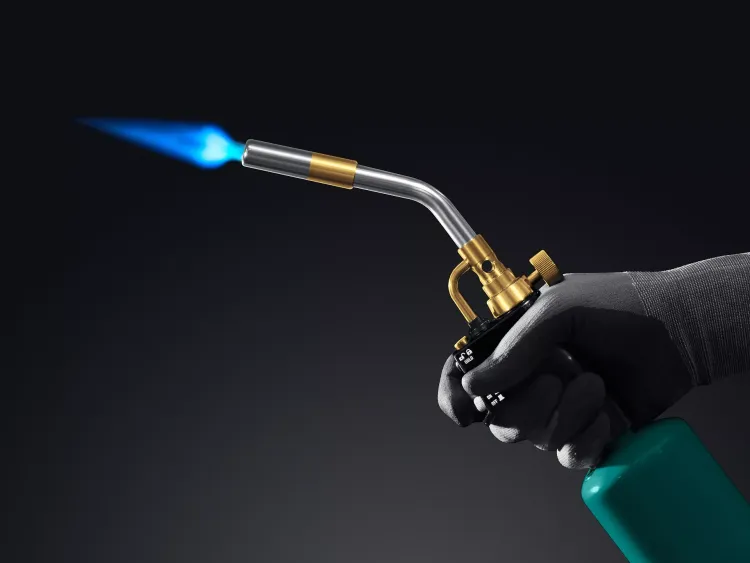 Blue Fire  KF-9000  горелка для МАПП / MAPP газа,  с пъезоподжигом,  на баллон c резьбовым соединением US 1, 2000°C 55510 купить в Ижевске