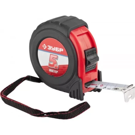Рулетка ЗУБР "МАСТЕР", обрезиненный корпус, на карточке, 5 м / 19 мм 34055-05-19_z02 купить в Ижевске