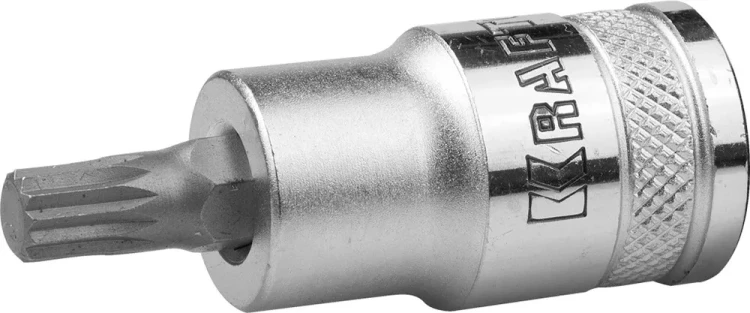 Торцовая бита-головка KRAFTOOL "INDUSTRIE QUALITAT", материал S2, SPLINE, сатинированная, 1/2", M8 27911-08_z01 купить в Ижевске