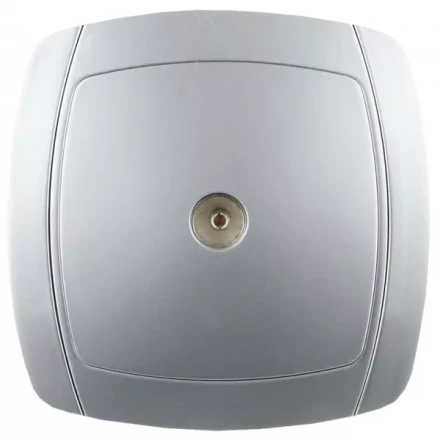 Розетка СВЕТОЗАР "АКЦЕНТ" телевизионная одинарная в сборе, цвет серебристый металлик SV-54215-SM купить в Ижевске