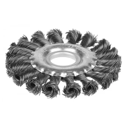 STAYER "PROFESSIONAL". Щетка дисковая для УШМ, жгутированная стальная проволока 0,5мм, 100ммх22мм 35120-100 купить в Ижевске