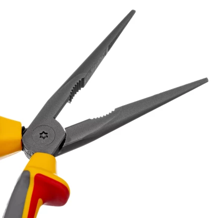 Длинногубцы прямые Denzel 17305, диэлектрические рукоятки до 1000 В, трехкомпонентные рукоятки, 205мм купить в Ижевске