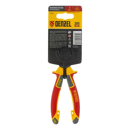 Длинногубцы прямые Denzel 17305, диэлектрические рукоятки до 1000 В, трехкомпонентные рукоятки, 205мм купить в Ижевске