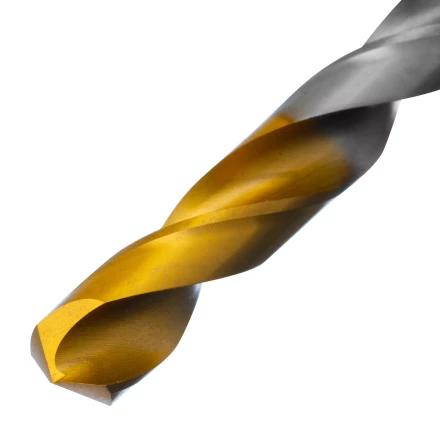 Сверло спиральное по металлу Denzel, 10 x 133 мм, Р6М5, Golden Tip, 718242 купить в Ижевске