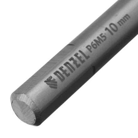 Сверло спиральное по металлу Denzel, 10 x 133 мм, Р6М5, Golden Tip, 718242 купить в Ижевске