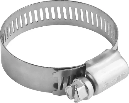 Хомуты ЗУБР &quot;ЭКСПЕРТ&quot;, нерж. сталь, просечная лента 12 мм, 32-51 мм, 100 шт 37815-032-51-100 купить в Ижевске