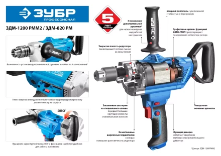 Дрель-миксер ЗДМ-820 РМ серия ПРОФЕССИОНАЛ купить в Ижевске