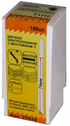 Пилка для электролобзика T111 C HCS 1шт/100 27010 купить в Ижевске
