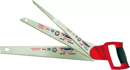 Ножовка по дереву &quot;три в одном&quot; 3 рабочих полотна  металлическая обрезиненная рукоятка MATRIX 23575 купить в Ижевске
